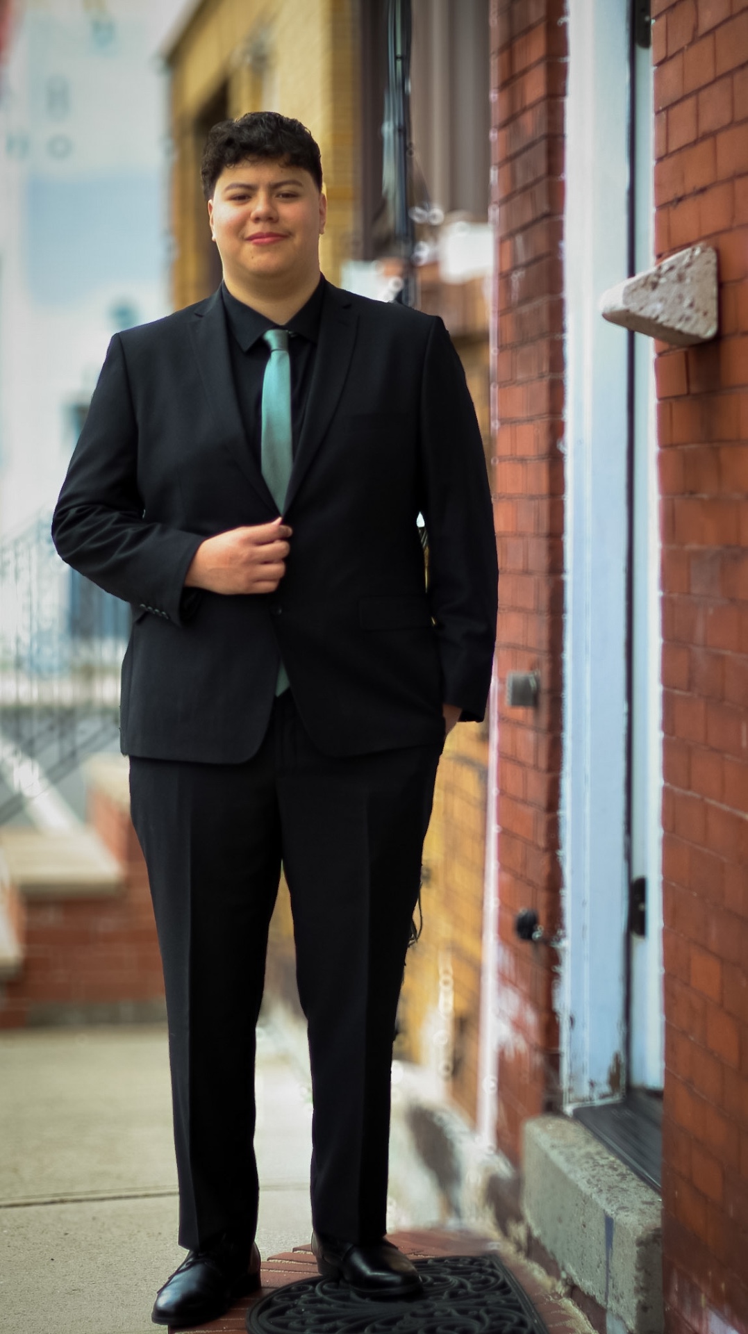 Editorial senior portrait on the street